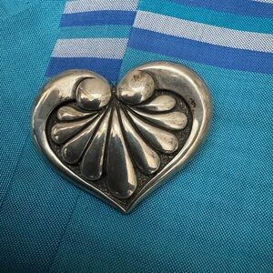 Vintage Kabana Sterling Silver Heart Brooch